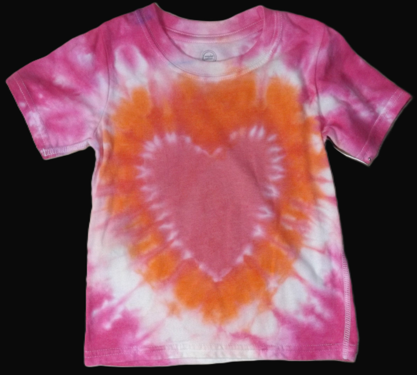 Kids Heart Tie-dye 2T Crew Neck T-shirt Red Heart
