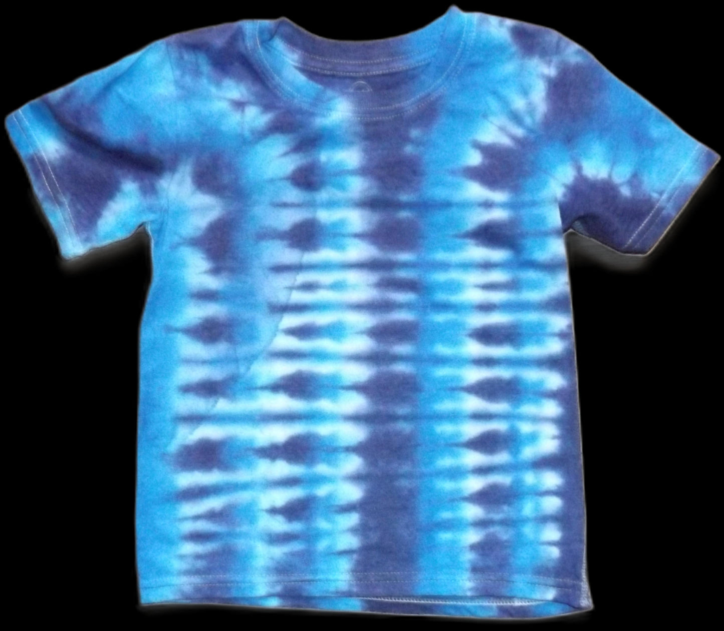 Kids Stripes Tie-dye 2T Crew Neck T-shirt Blue Stripes