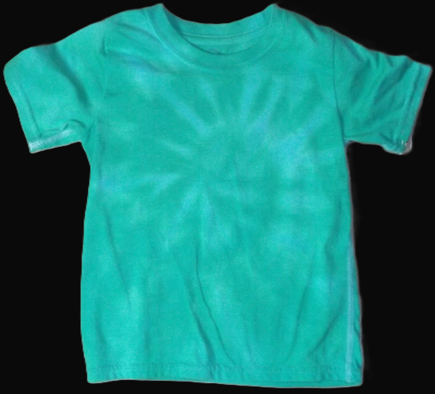 Kids Spiral Tie-dye 2T Crew Neck T-shirt Green Spiral