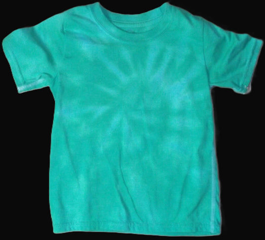 Kids Spiral Tie-dye 2T Crew Neck T-shirt Green Spiral