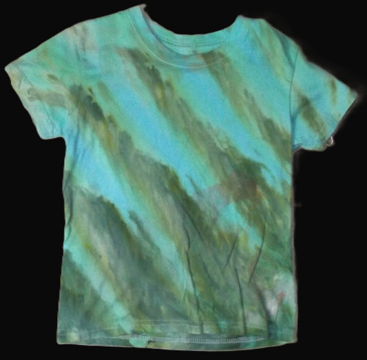 Kids Ice Tie-dye 4T Crew Neck T-shirt Green Split Dye
