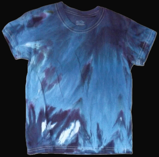 Kids Ice Tie-dye 4T Crew Neck T-shirt Split Ice Blue Winter