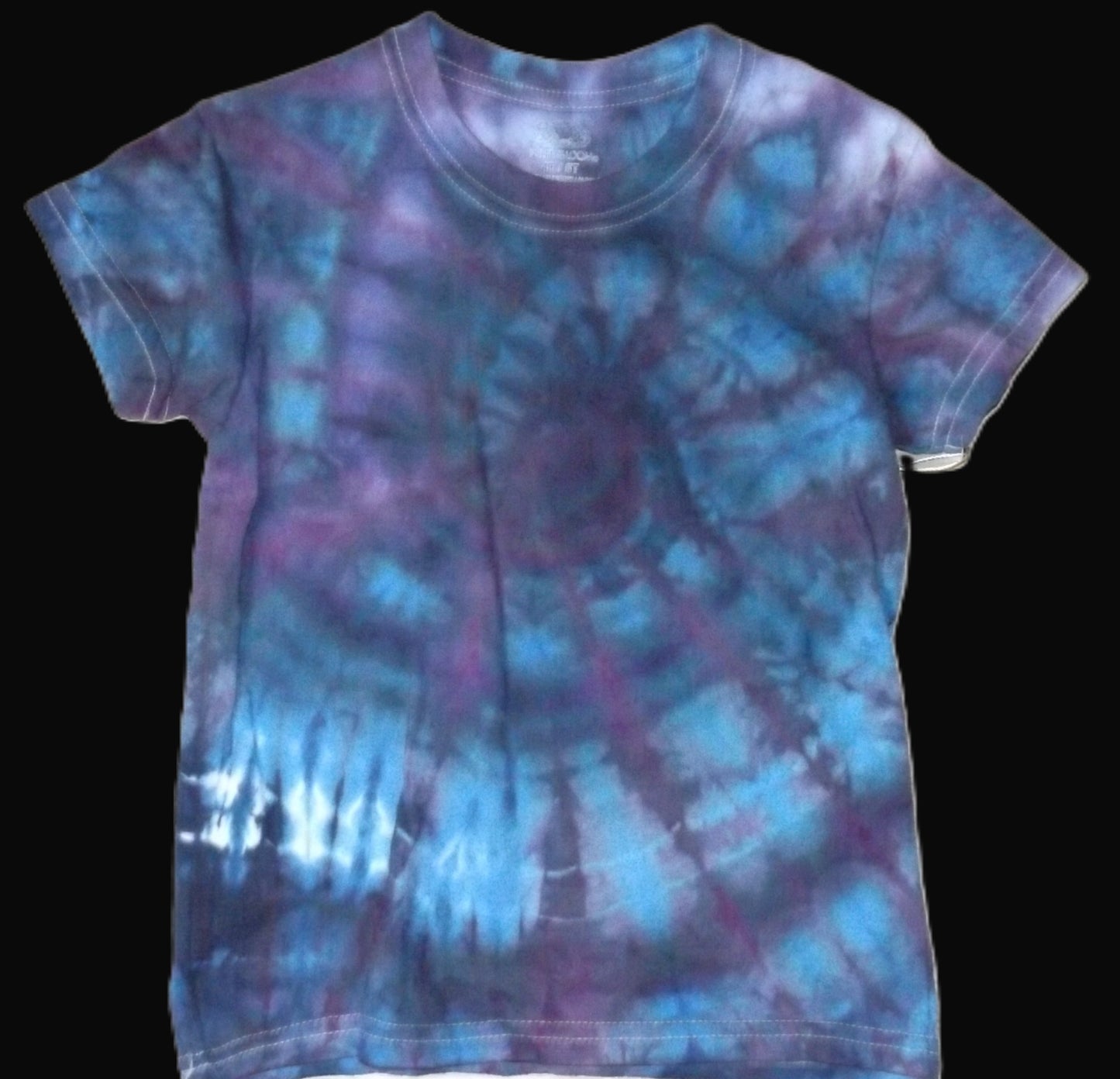 Kids Ice Tie-dye 4T Crew Neck T-shirt Blue Spiral