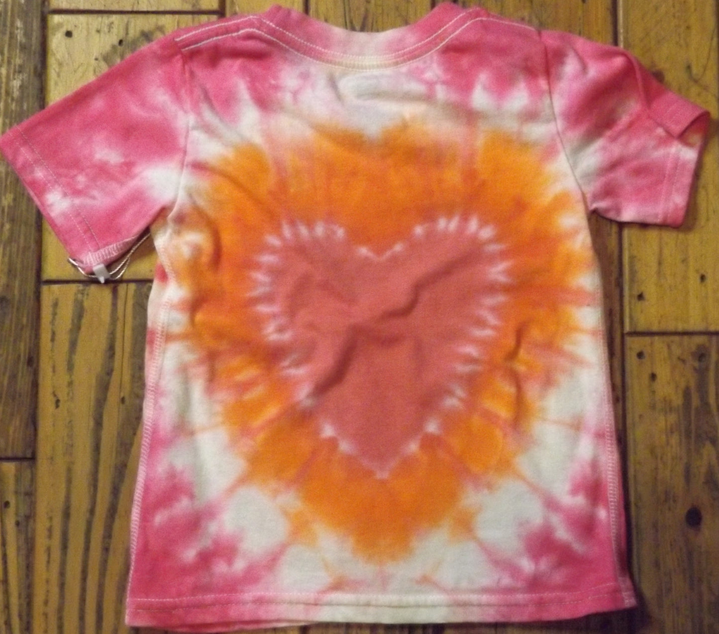 Kids Heart Tie-dye 2T Crew Neck T-shirt Red Heart