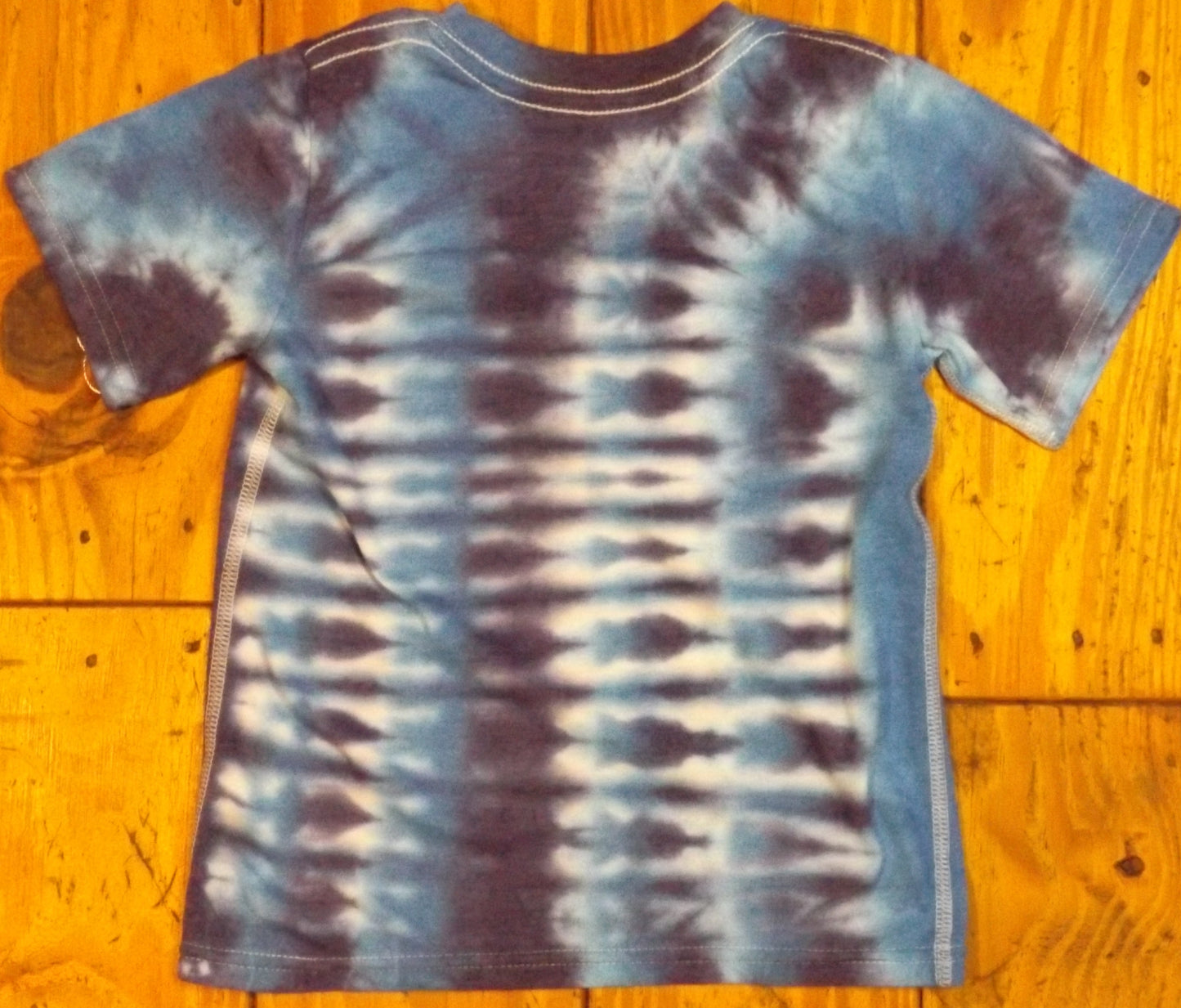 Kids Stripes Tie-dye 2T Crew Neck T-shirt Blue Stripes