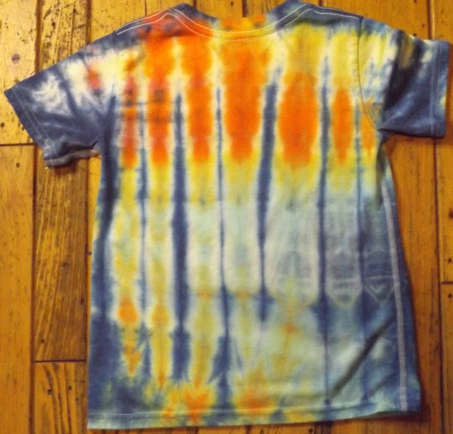 Kids Stripes Tie-dye 4T Crew Neck T-shirt Blue Stripes