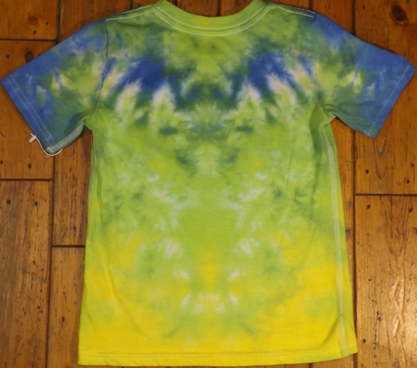 Kids Galaxy Tie-dye 4T Crew Neck T-shirt Blue Green Yellow Galaxy