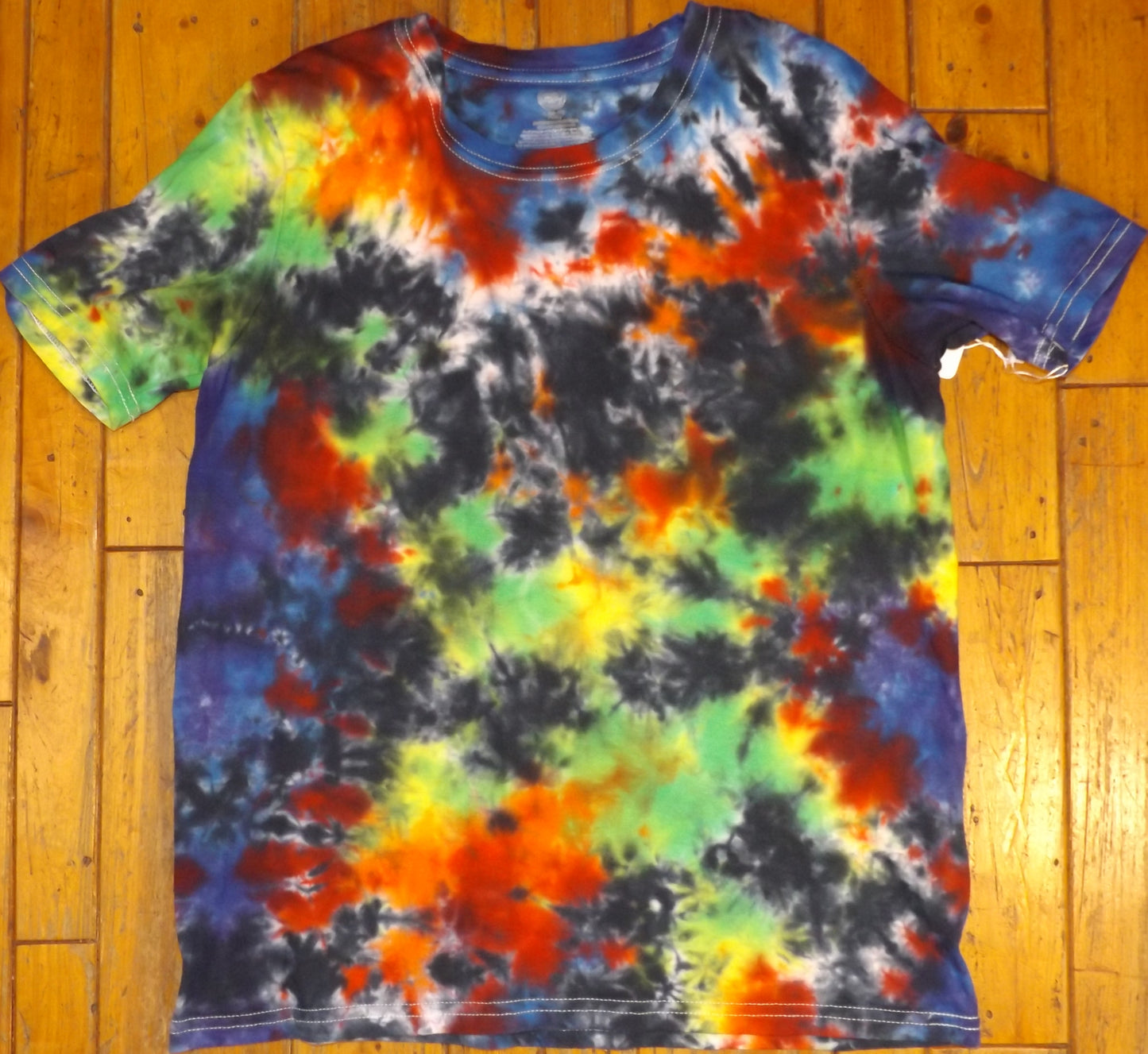 Kids Galaxy Tie-dye Large Crew Neck T-shirt Rainbow Galaxy