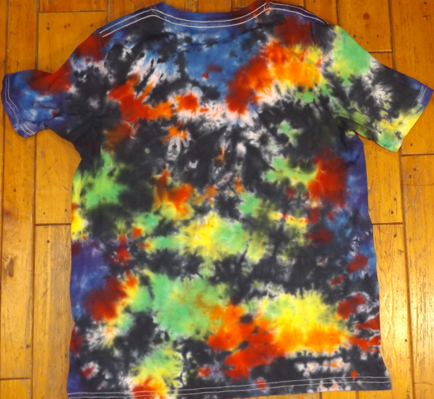 Kids Galaxy Tie-dye Large Crew Neck T-shirt Rainbow Galaxy