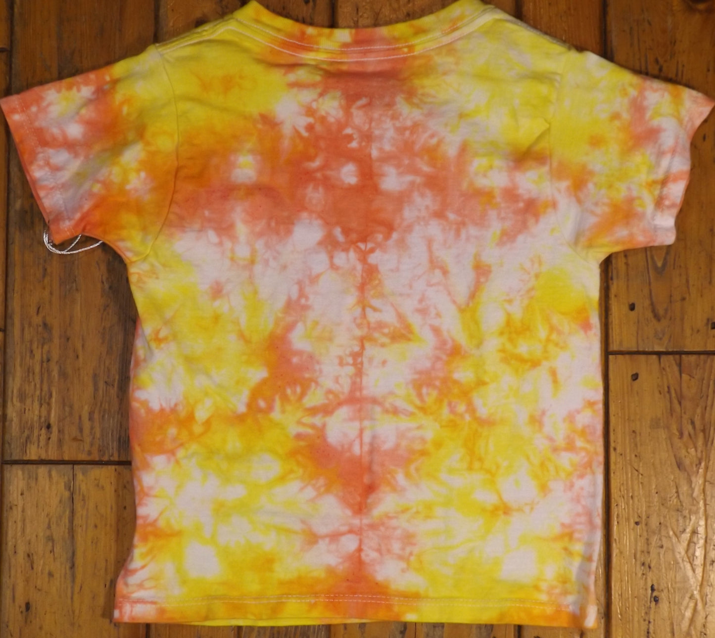 Kids Mirror Tie-dye 2T Crew Neck T-shirt Pink and Yellow