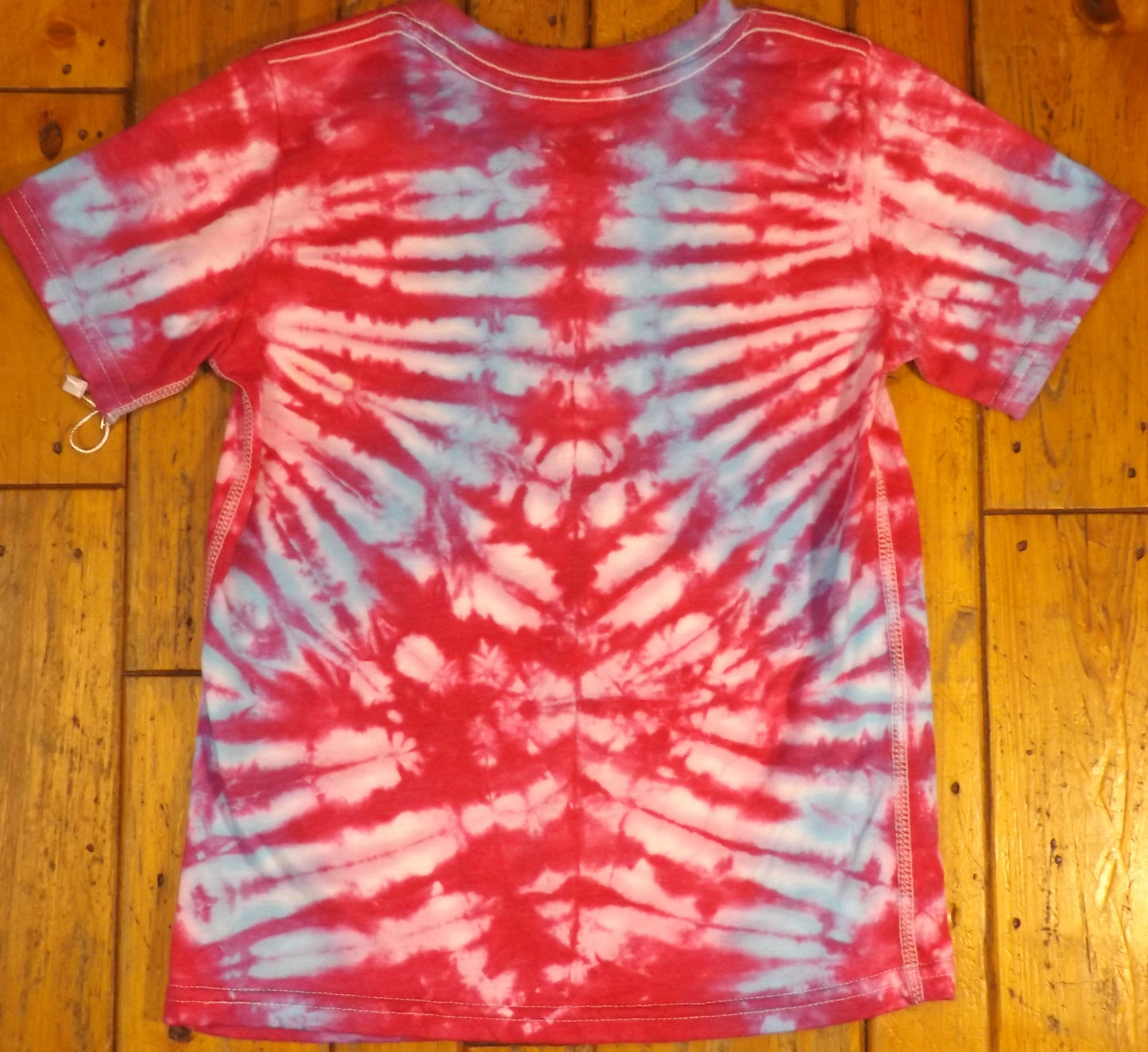 Kids Mirror Tie-dye 4T Crew Neck T-shirt Red and Blue