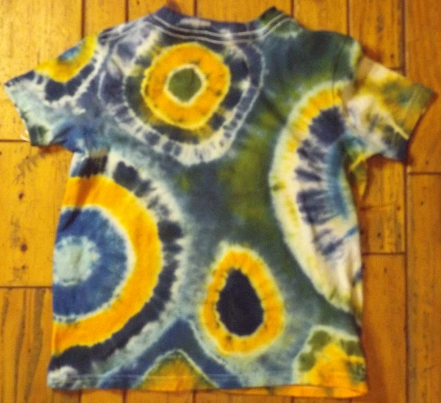 Kids Geode Tie-dye Medium Crew Neck T-shirt Blue Geode