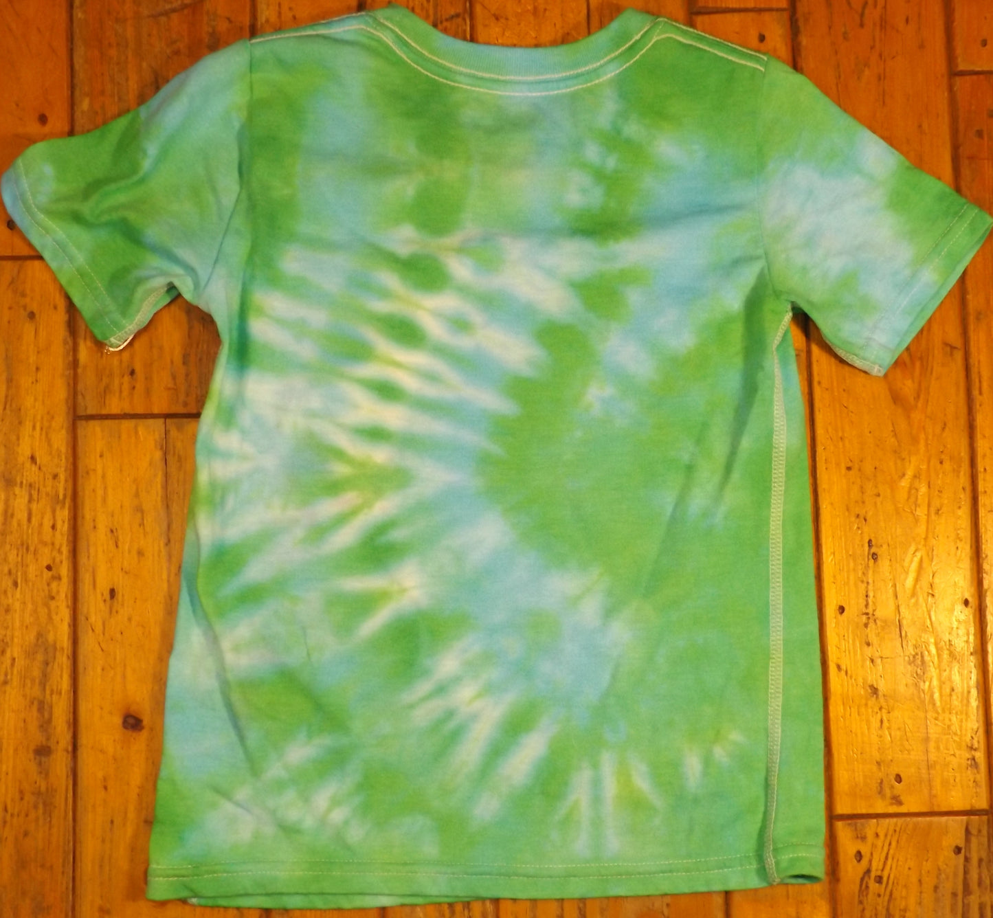 Kids Spiral Tie-dye 4T Crew Neck T-shirt Green Spiral