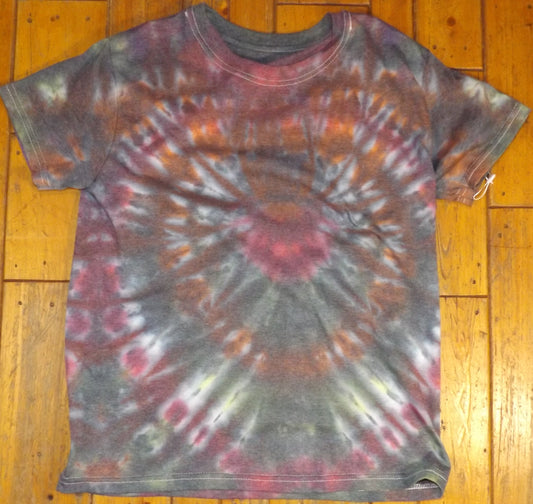 Kids Spider Tie-dye Large Crew Neck T-shirt Dark Spider