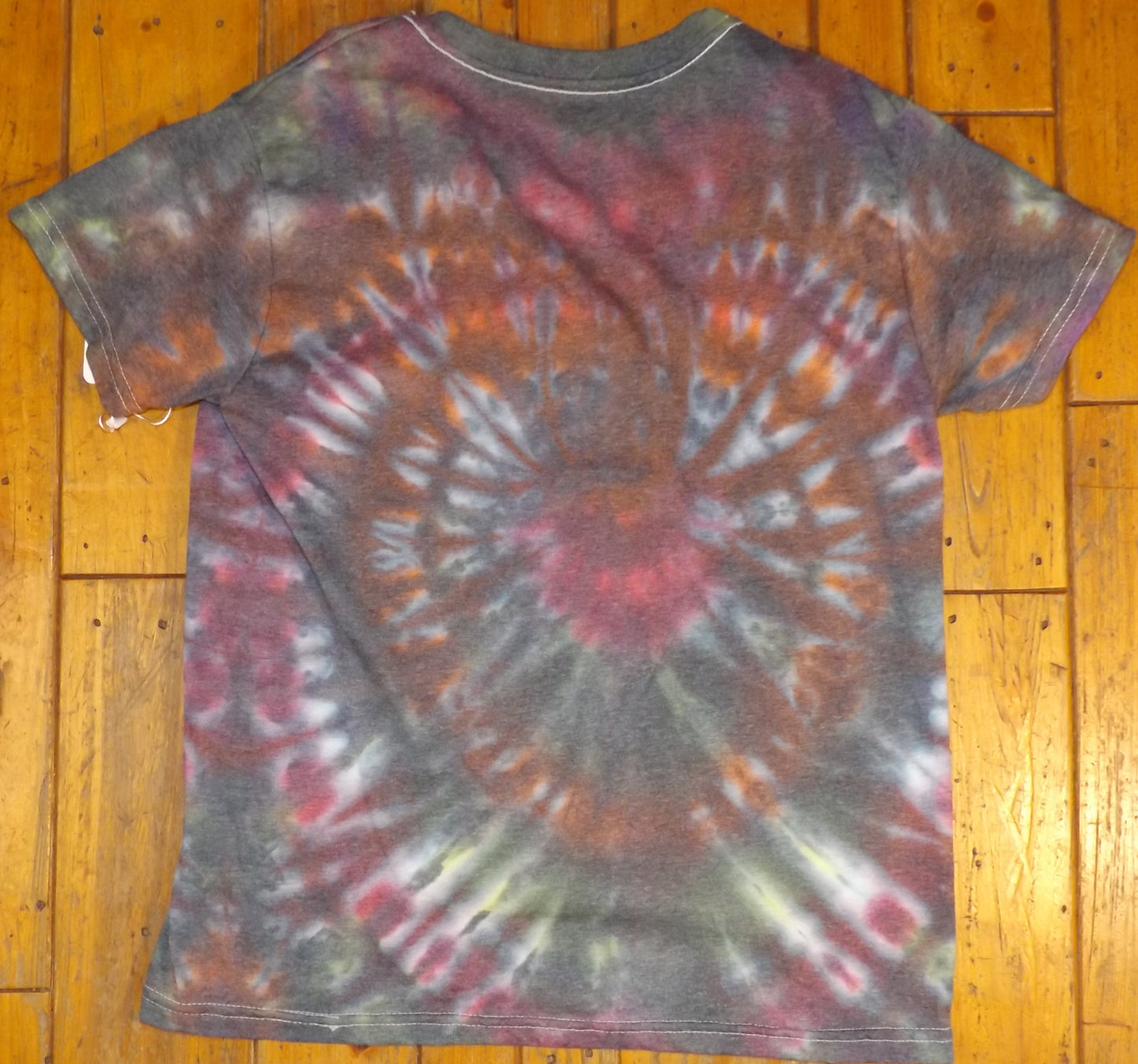 Kids Spider Tie-dye Large Crew Neck T-shirt Dark Spider