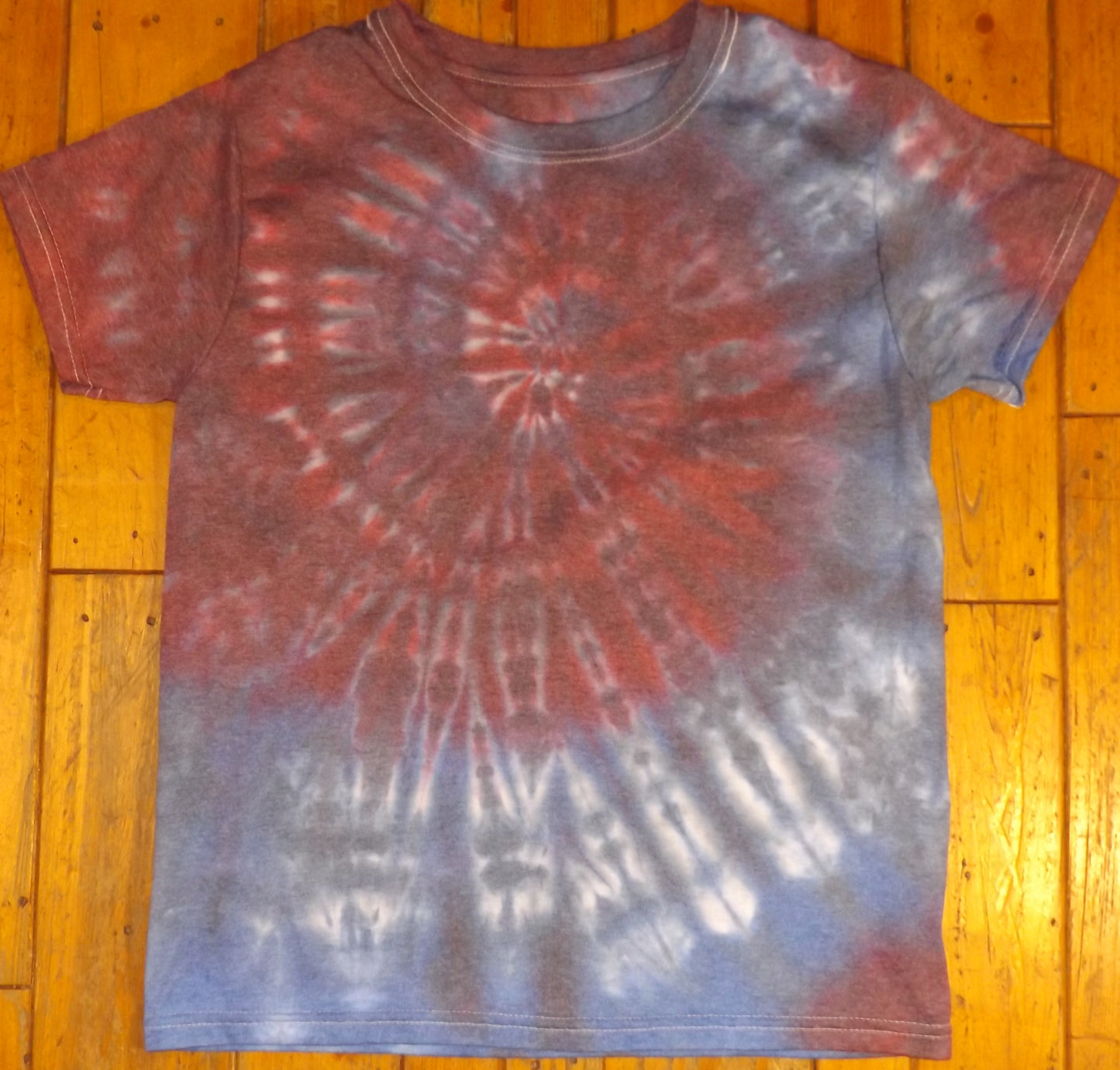 Kids Spiral Tie-dye Large Crew Neck T-shirt Dark Spiral