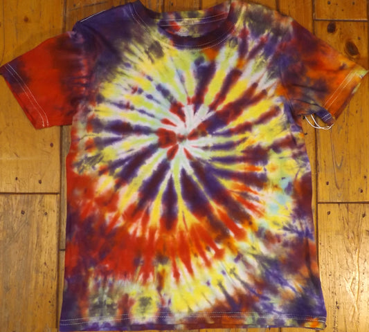 Kids Spiral Tie-dye Medium Crew Neck T-shirt Freaky Spiral