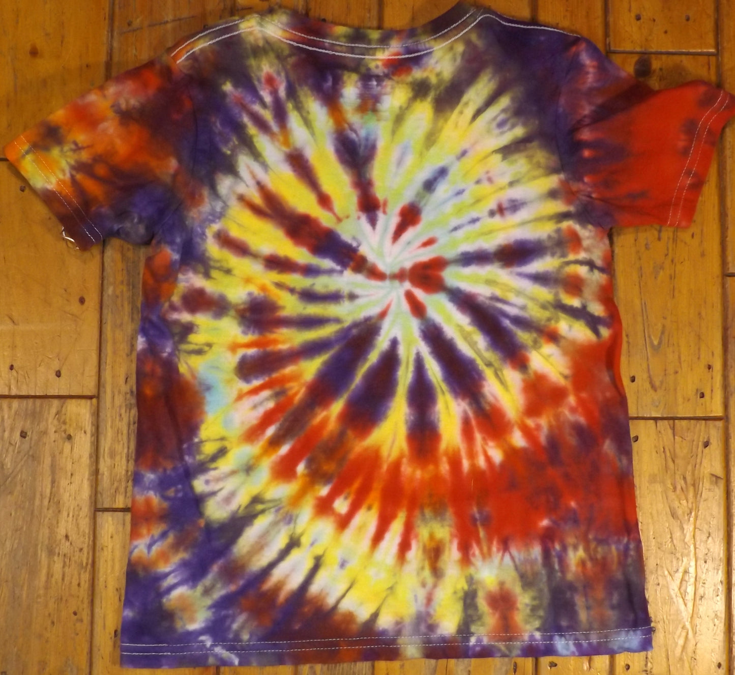 Kids Spiral Tie-dye Medium Crew Neck T-shirt Freaky Spiral