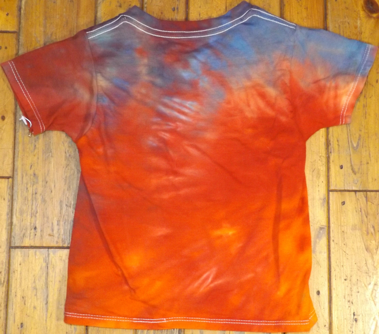 Kids Tie-dye 4T Crew Neck T-shirt Orange Cloud