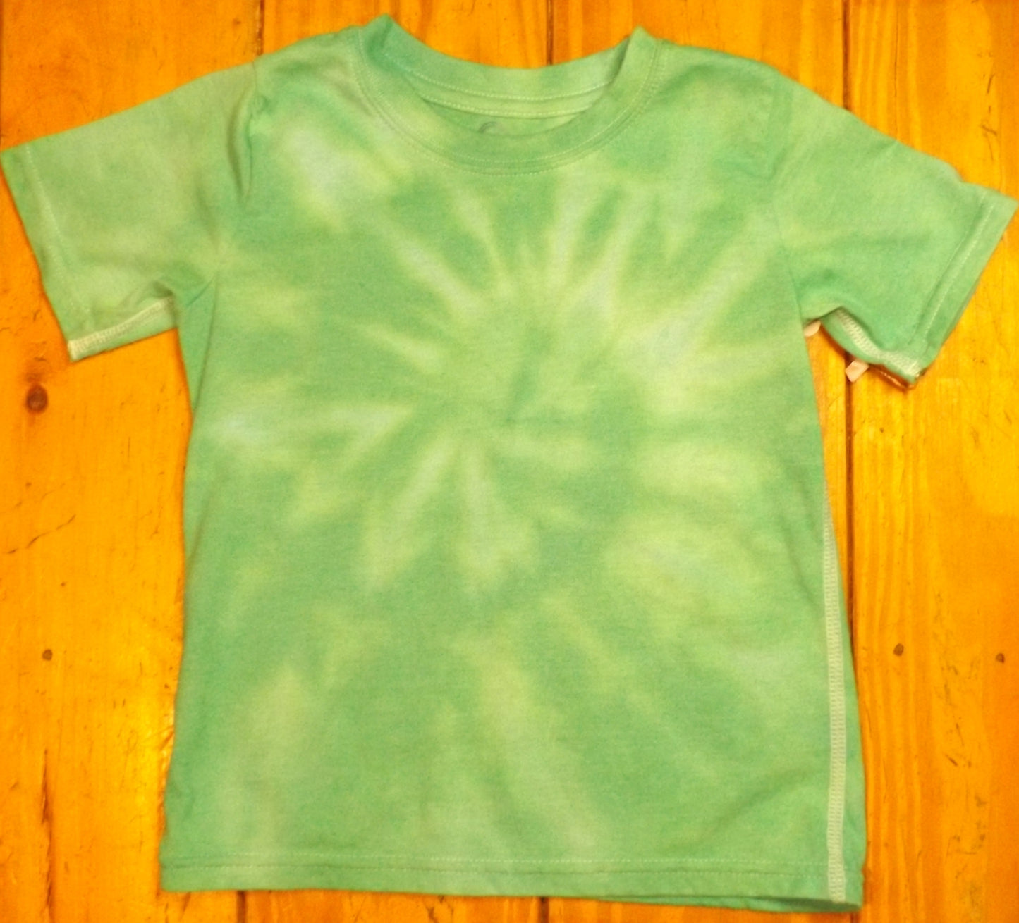 Kids Spiral Tie-dye 2T Crew Neck T-shirt Green Spiral