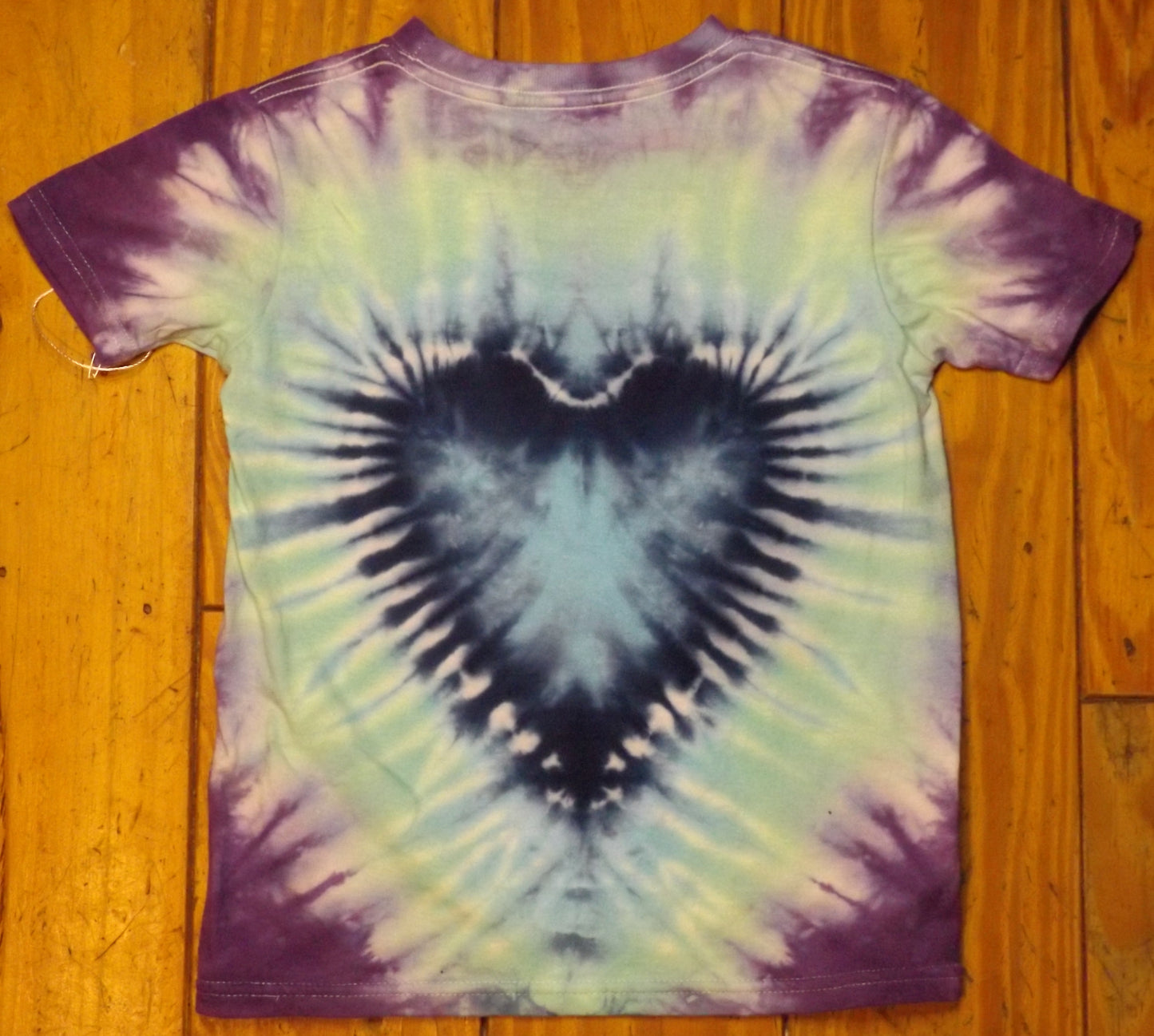 Kids Heart Tie-dye Small Crew Neck T-shirt Darling Heart