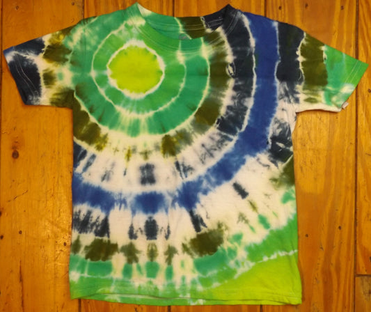 Kids Geode Tie-dye Small Crew Neck T-shirt Green Geode