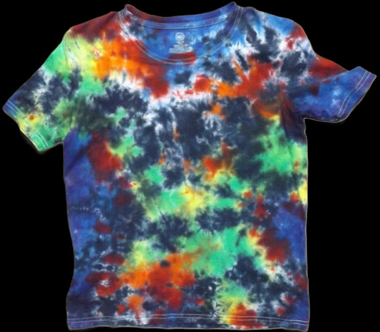 Kids Galaxy Tie-dye Large Crew Neck T-shirt Rainbow Galaxy