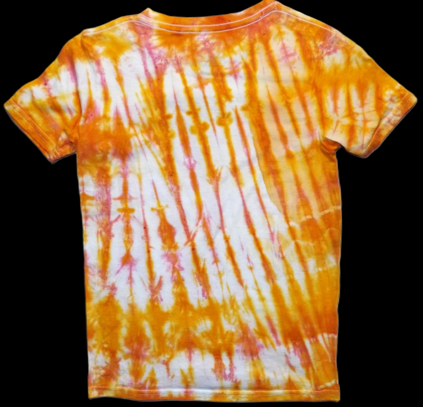 Kids Mirror Tie-dye Large Crew Neck Orange Stripes