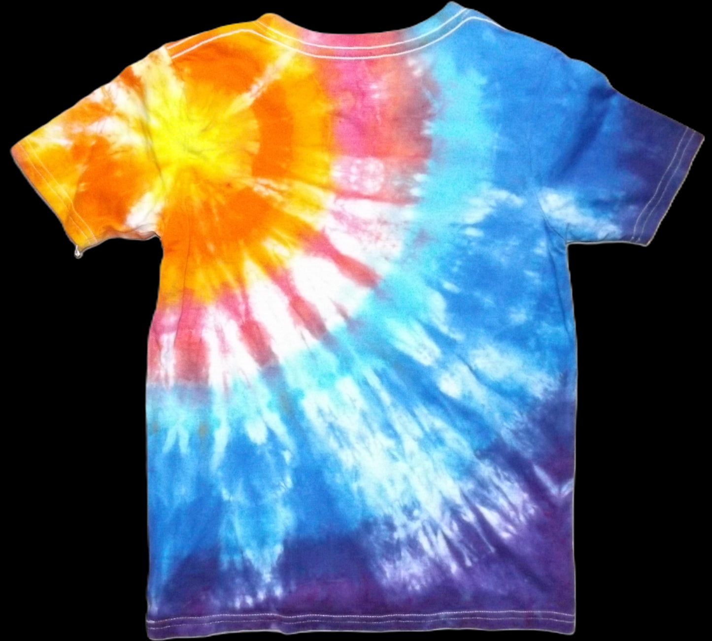 Kids Spiral Tie-dye Large Crew Neck T-shirt Sunset