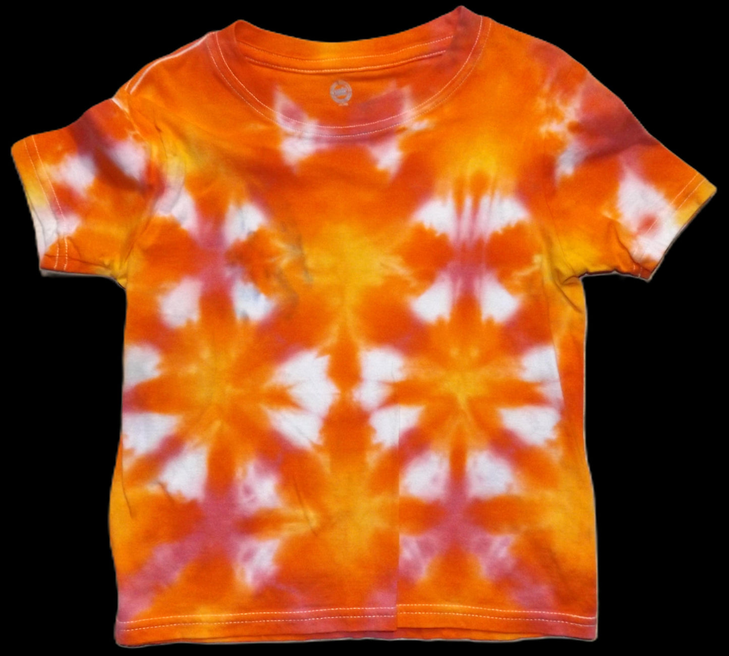 Kids Circle Tie-dye Medium Crew Neck T-shirt Pinwheel