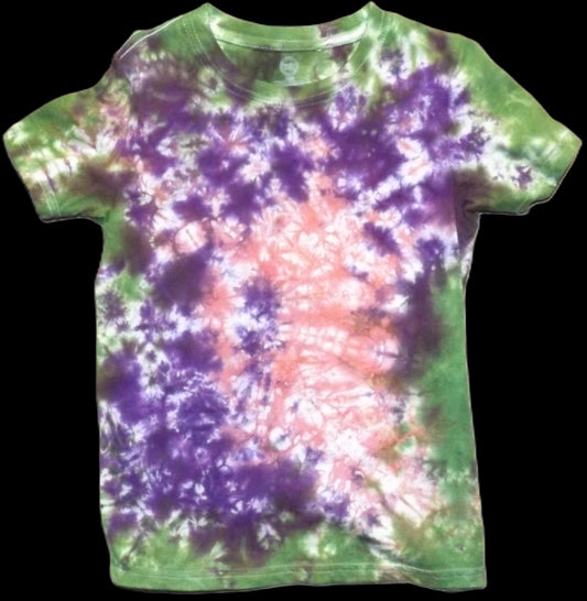 Kids Galaxy Tie-dye Crew Neck T-shirt Pink and Purple Galaxy