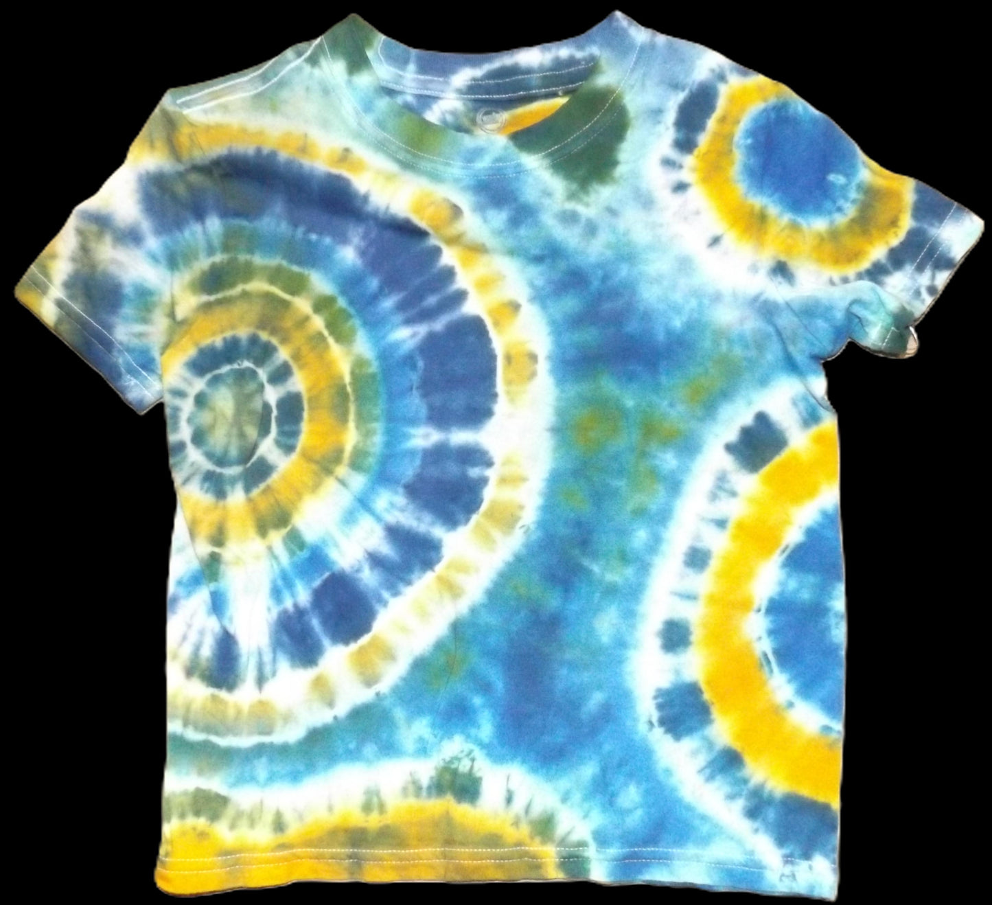 Kids Geode Tie-dye Medium Crew Neck T-shirt Blue Geode
