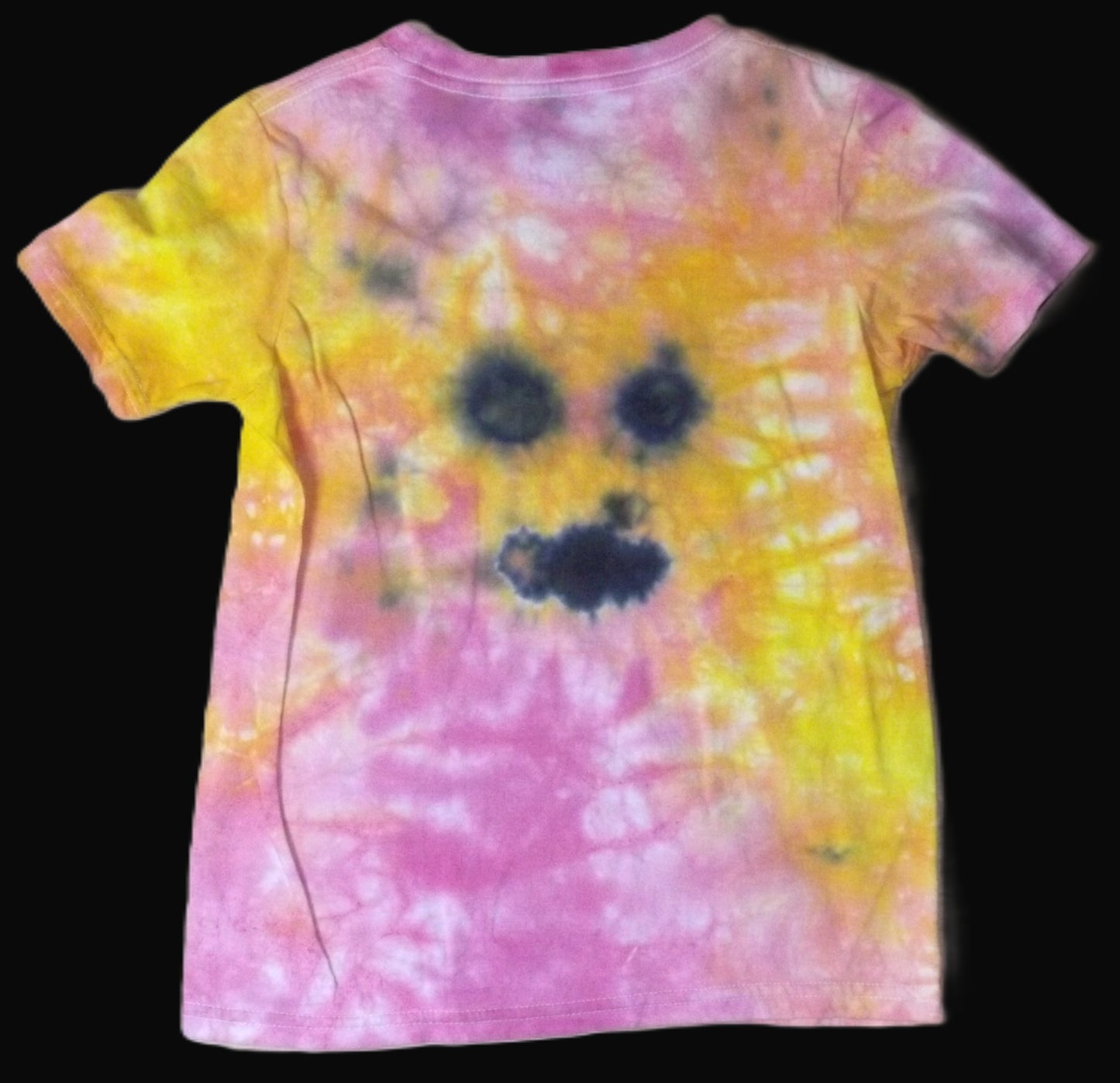 Kids Tie-dye Medium Crew Neck T-shirt Face Experiment