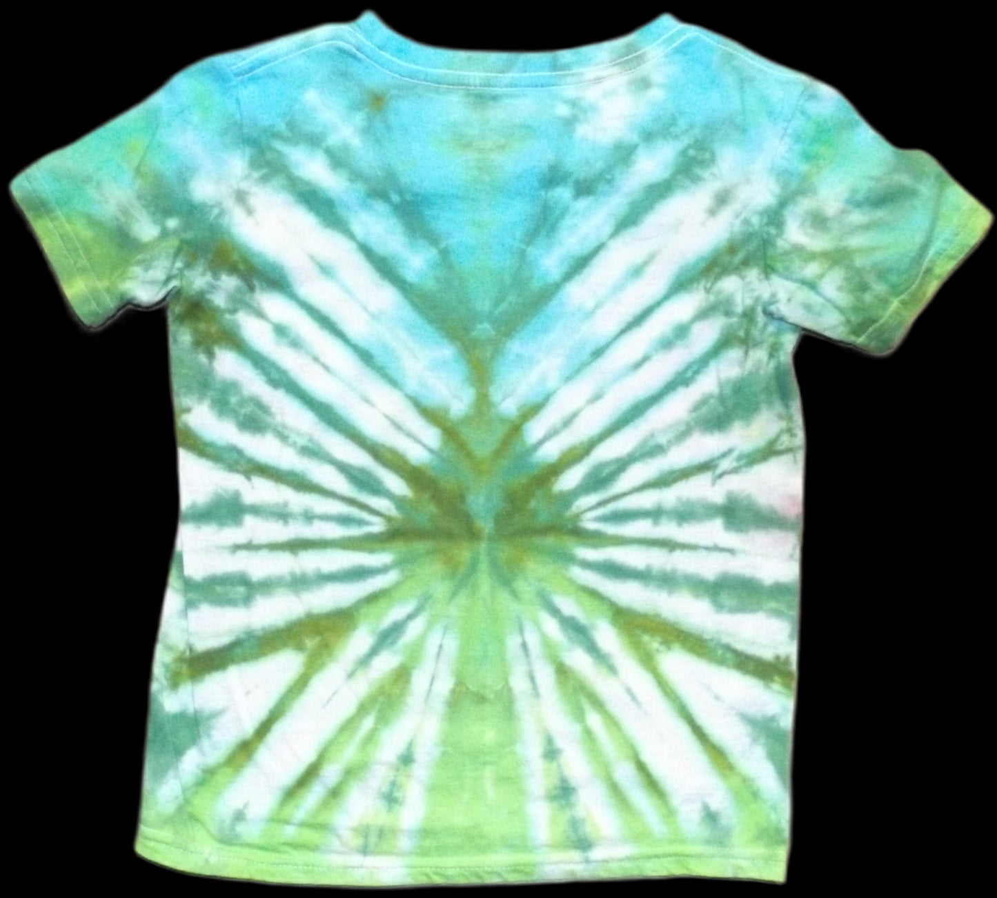 Kids Spider Tie-dye Medium Crew Neck T-shirt Green Spider
