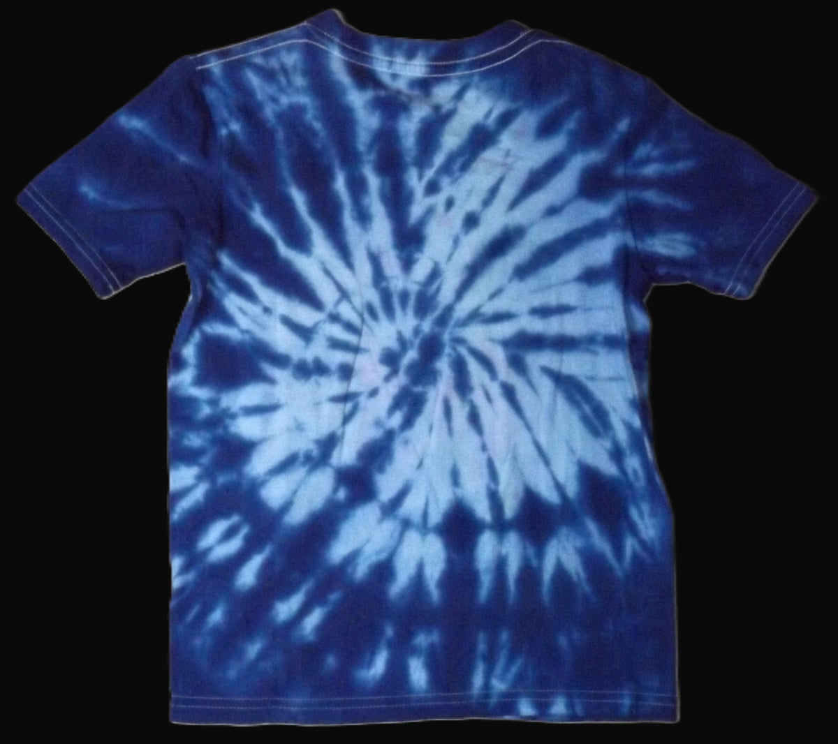 Kids Spiral Tie-dye Medium Crew Neck T-shirt Blue Spiral