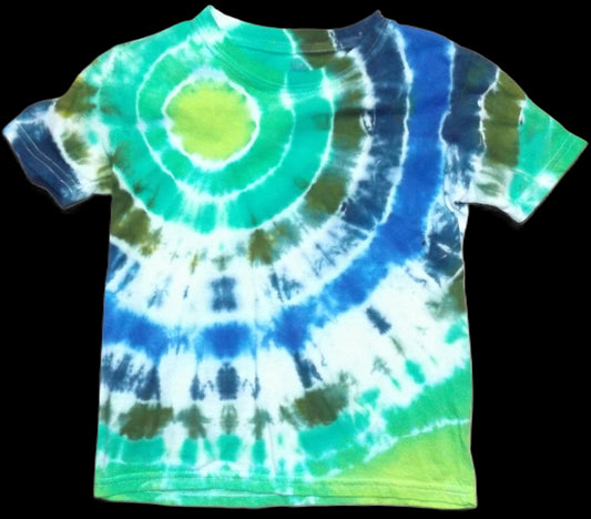 Kids Geode Tie-dye Small Crew Neck T-shirt Green Geode