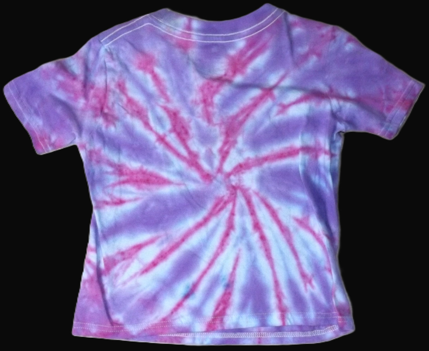 Kids Ice Tie-dye Small Crew Neck T-shirt Pink and Purple Twist