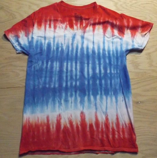 Pleat Tie-dye Large V-Neck T-shirt Bomb Pop