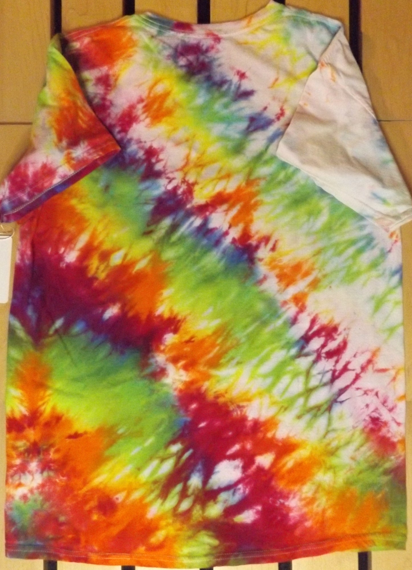 Shibori tie dye t-shirt large crew neck Rainbow Bright – Groovy Ties ...