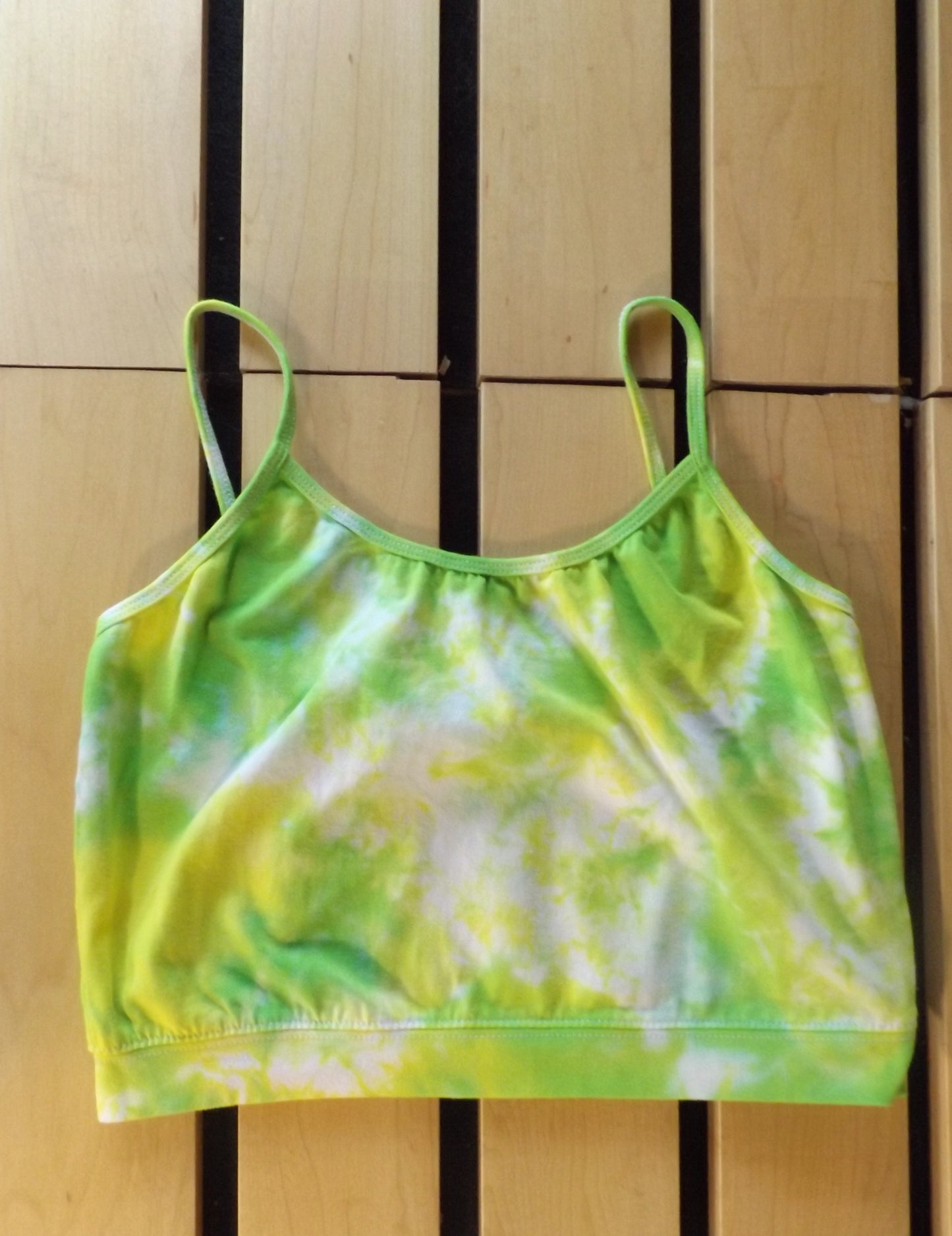 Sport Top Tie-dye Large Spaghetti Strap Tank Lime Green