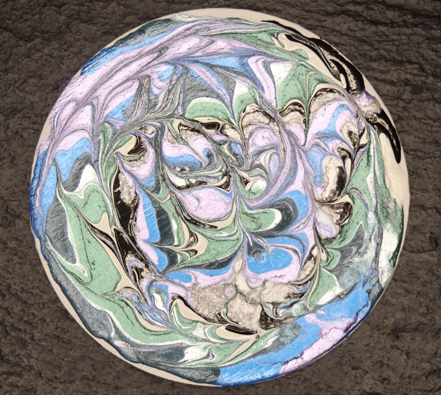 Magnet Disk Acrylic Pour Mermaid Colors