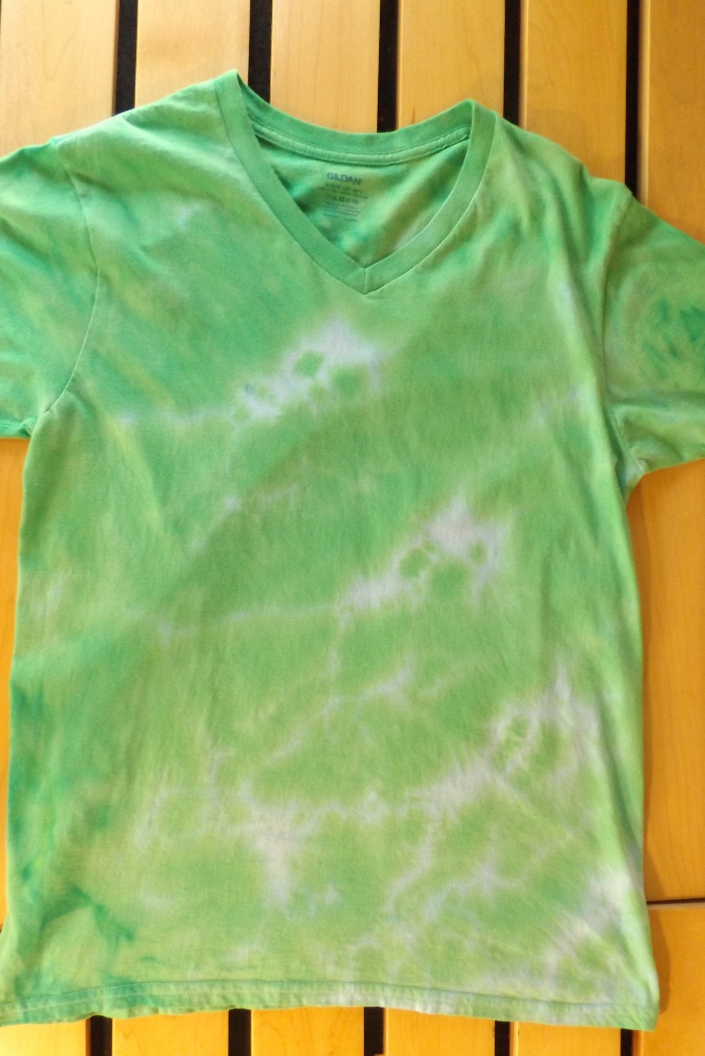 Galaxy Tie-dye Medium V-Neck T-shirt Green is Good