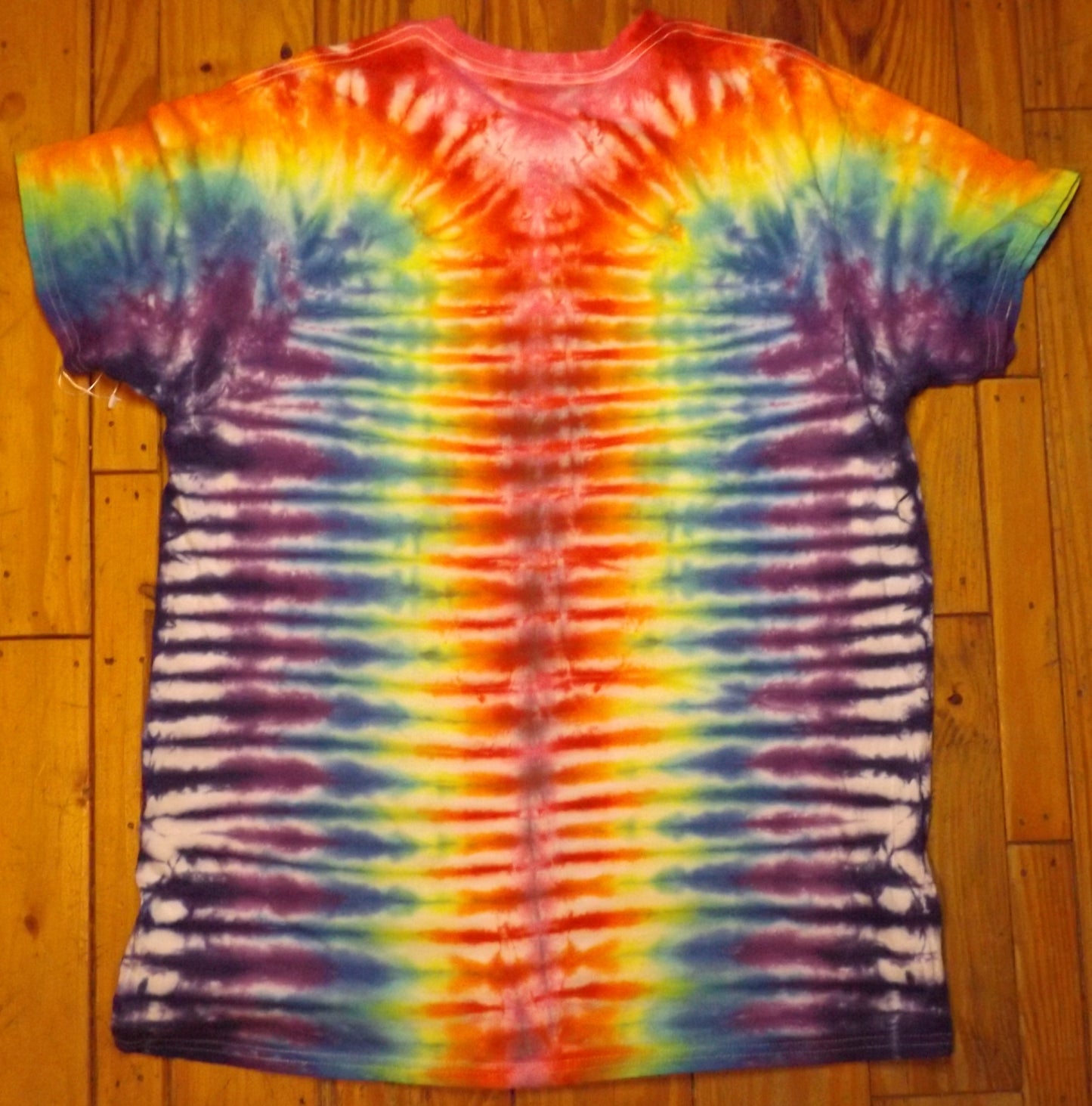 Mirror Tie-dye XL Crew Neck T-shirt Rainbow Zipper