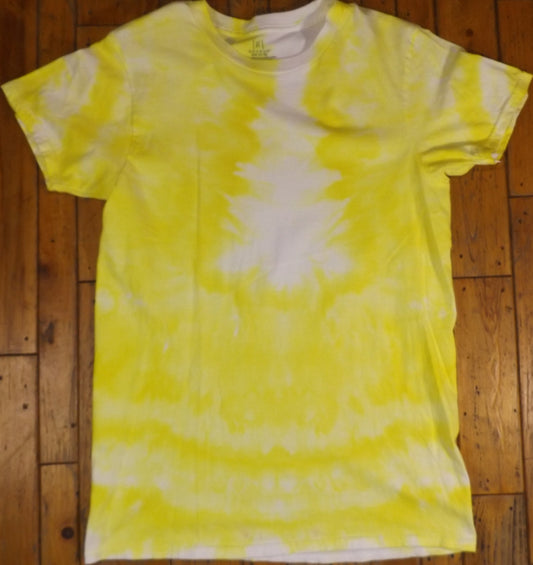 Mirror Tie-dye Small Crew Neck T-shirt High Vis Yellow