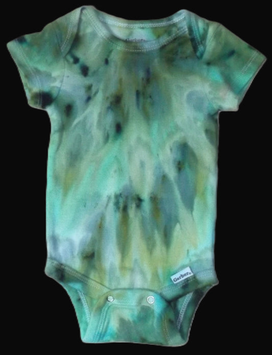 Onesie Ice Tie-dye 0-3 Month Green Ice
