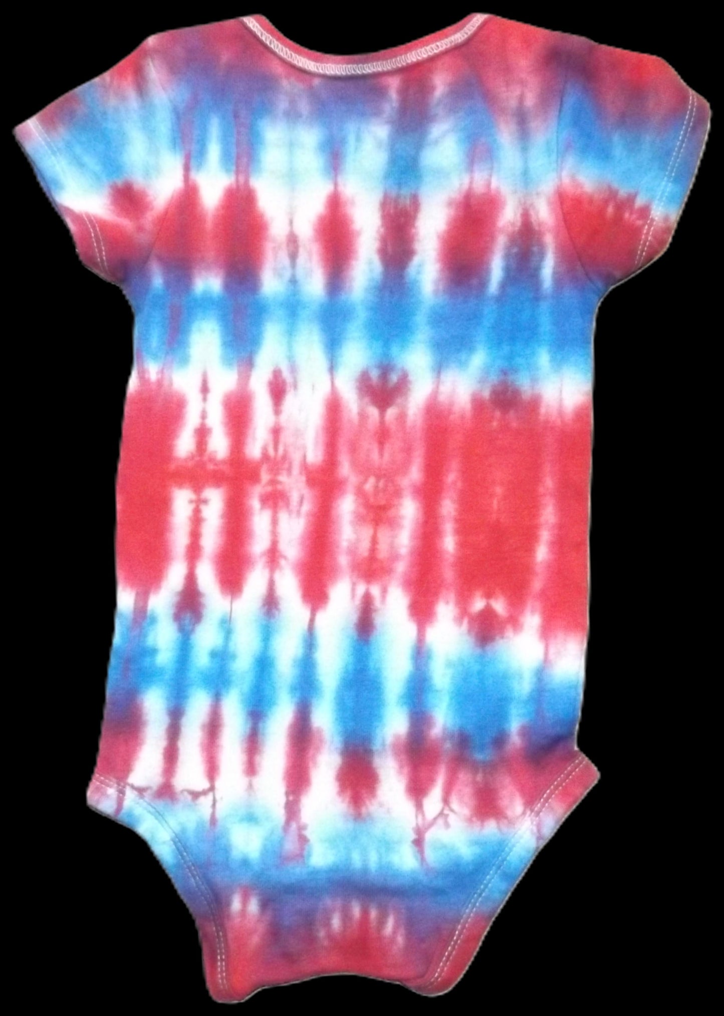 Onesie Pleat Tie-dye 12 Months Red White and Blue