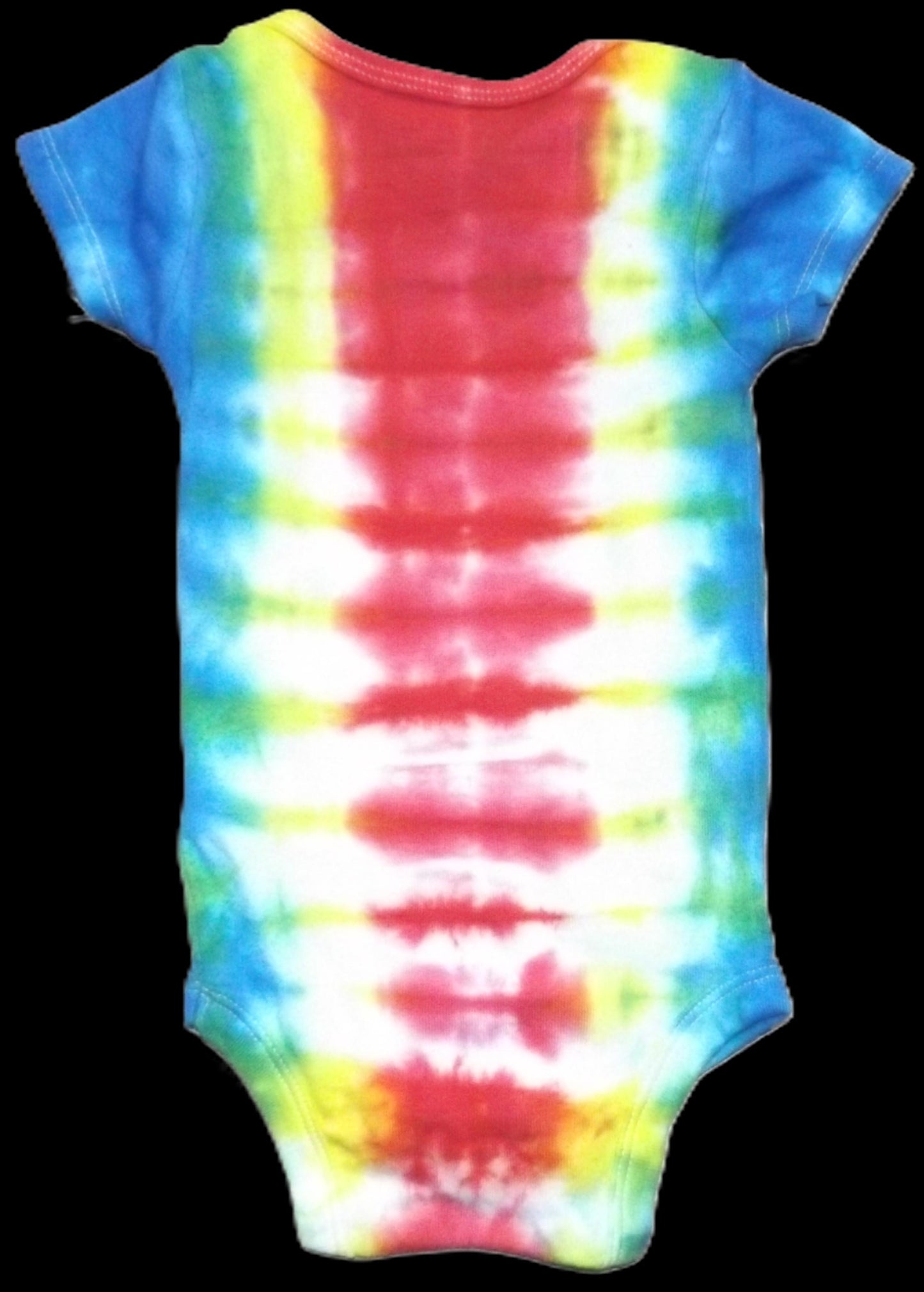 Onesie Pleat Tie-dye 3-6 Month Red Yellow Blue Pleat