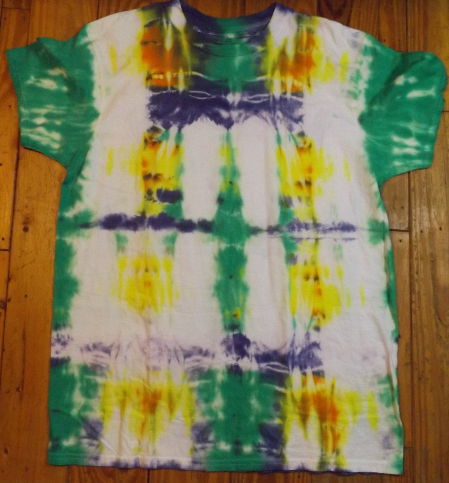 Pleat Tie-dye XL Crew Neck T-shirt Doug's Cube Experiment