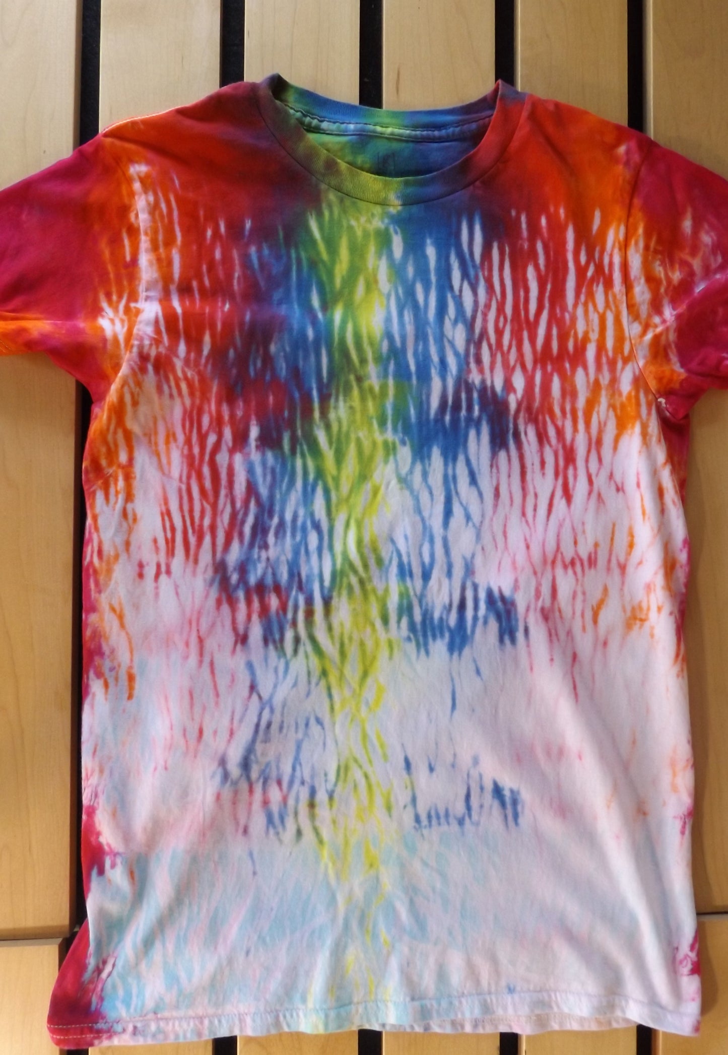 Shibori Tie-dye Small Crew Neck T-shirt Rainbow