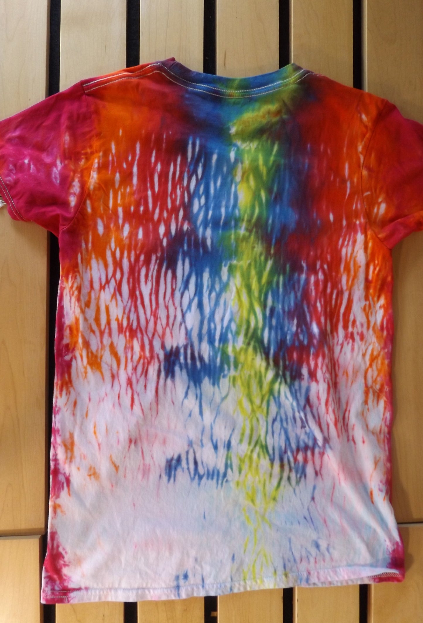 Shibori Tie-dye Small Crew Neck T-shirt Rainbow